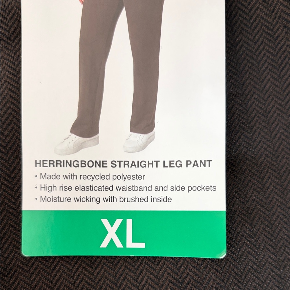 Mondetta Herringbone Straight Leg Pants - Dark Brown - Picture 4 of 7